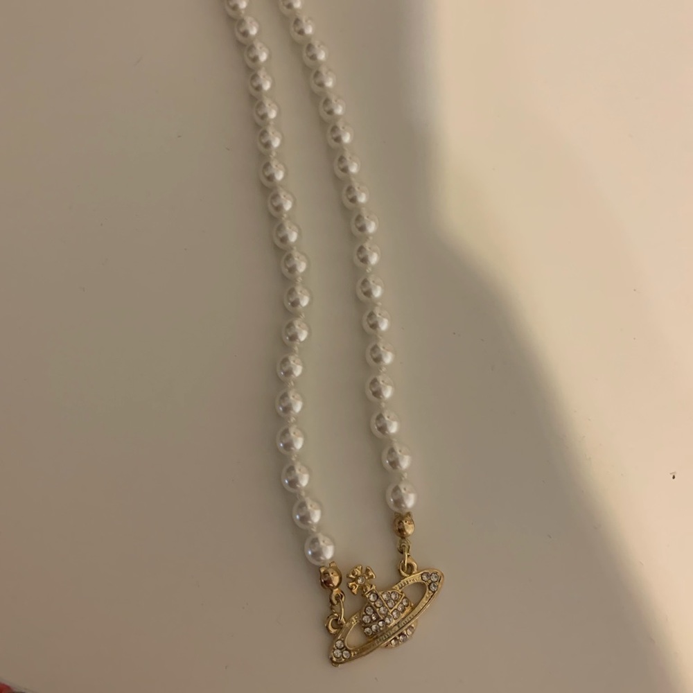 Westwood pearl & gold Saturn choker